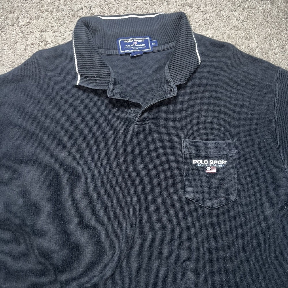 vintage polo sport polo shirt ralph lauren mens size 2XL 90s waffle knit 🇺🇸
